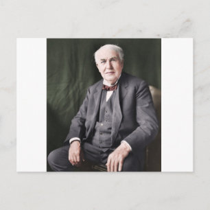 Postal Imagen coloreada de Thomas Edison