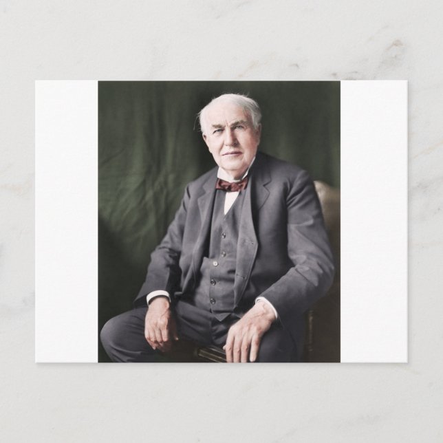 Postal Imagen coloreada de Thomas Edison (Anverso)