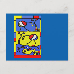 Postal Imagen con arte moderno de pescado