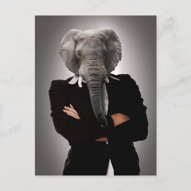 Postal Imagen conceptual de una mujer de negocios. (Anverso)