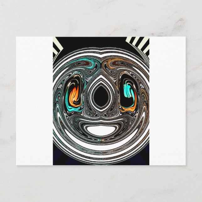 Postal Imagen de arte en textura de cebra de origen étnic (Anverso)
