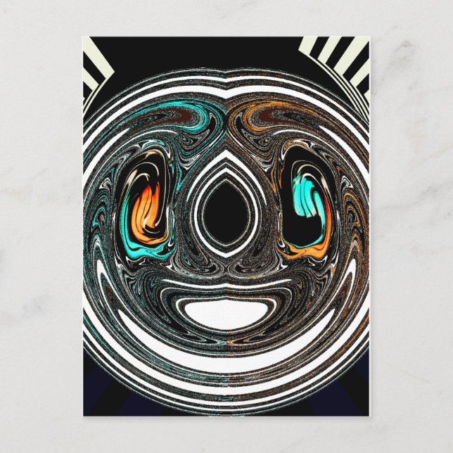 Postal Imagen de arte en textura de cebra de origen étnic (Anverso)