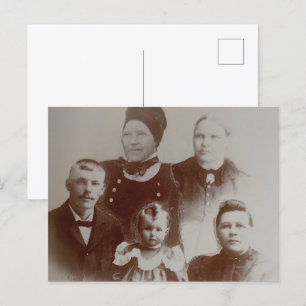 Postal Imagen de B&W del Collage de la familia antigua