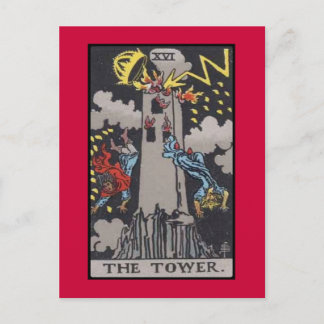 Postal Imagen de carta de tarot de la torre