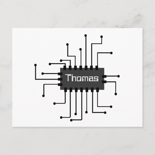 Postal Imagen de chip IC de equipo personalizado (Anverso)