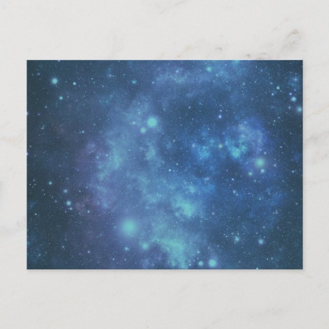 Postal Imagen de espacio azul y púrpura (Anverso)