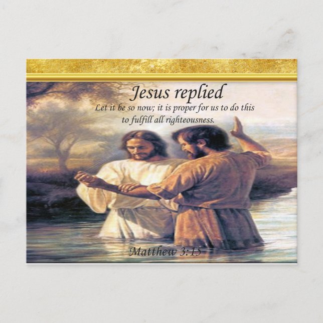 Postal Imagen de Jesucristo Bautismo uno (Anverso)