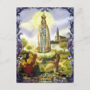 Postal Imagen de la aparición Nuestra Señora de Fátima