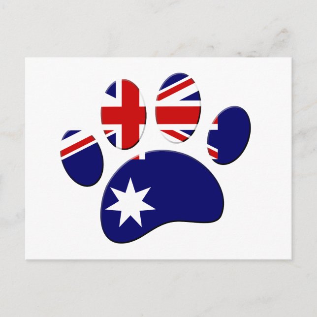 Postal Imagen de la página de perro de la bandera de Aust (Anverso)