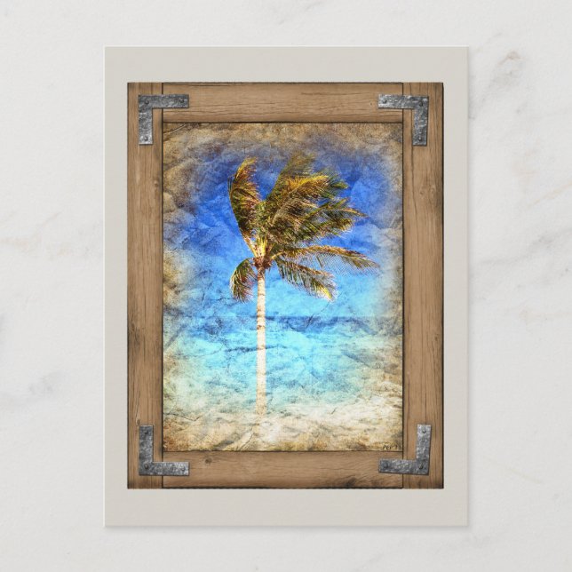 Postal Imagen de la palma enmarcada (Anverso)