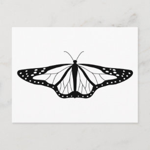 Postal Imagen de mariposa en blanco y negro