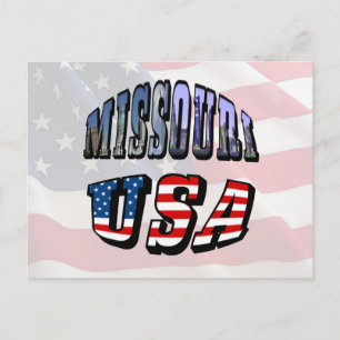 Postal Imagen de Missouri y texto de EE. UU.