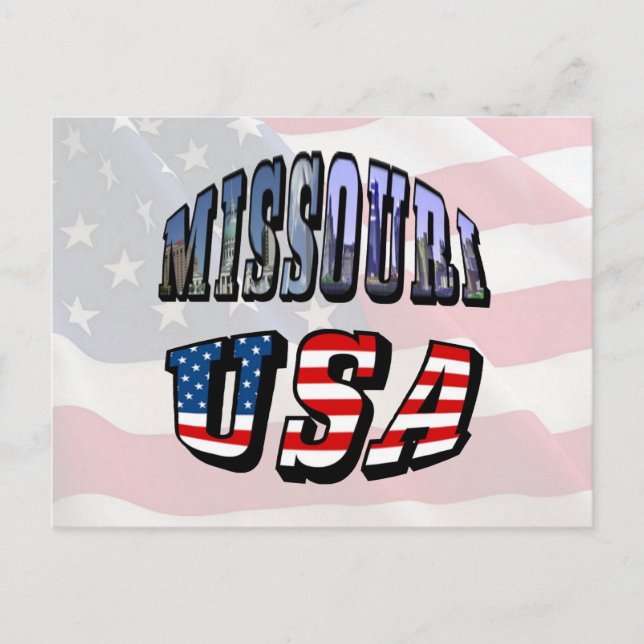 Postal Imagen de Missouri y texto de EE. UU. (Anverso)
