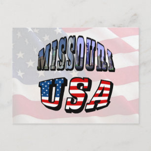 Postal Imagen de Missouri y texto de Estados Unidos
