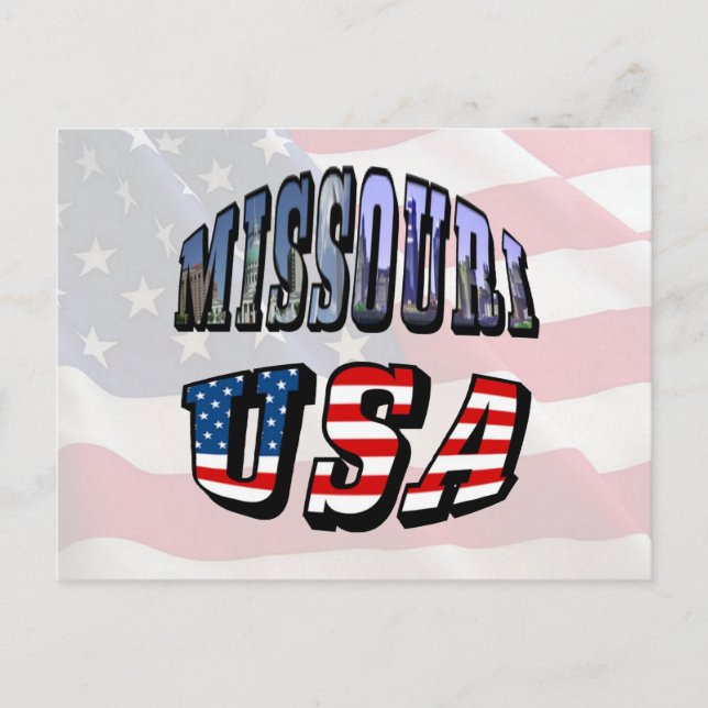 Postal Imagen de Missouri y texto de Estados Unidos (Anverso)