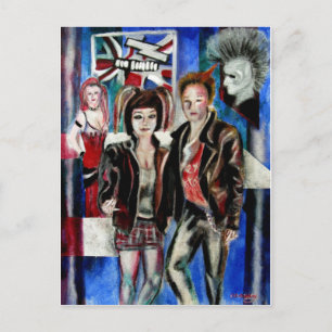 Postal imagen de moda de música rock de punk