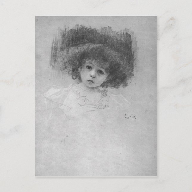 Postal Imagen de pecho de un niño por Gustav Klimt (Anverso)