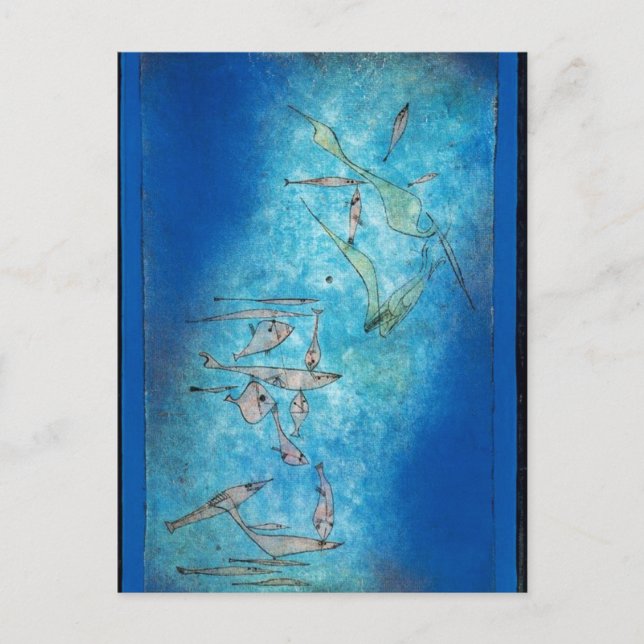 Postal Imagen de pez de Paul Klee (Anverso)