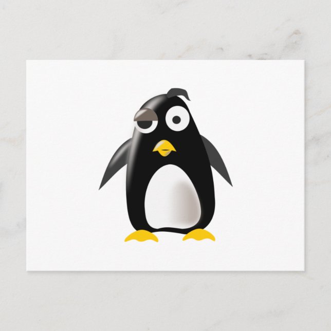 Postal Imagen de pingüino tux linux (Anverso)
