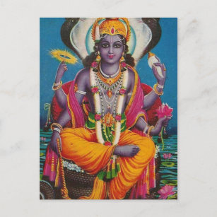 Postal Imagen de Vishnu, dios de la armonía y la verdad