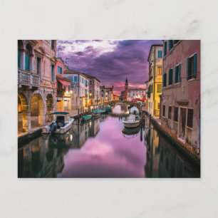 Postal Imagen del atardecer de los canales de Venecia en