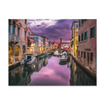 Imagen del atardecer de los canales de Venecia en