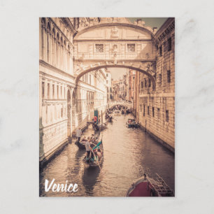 Postal Imagen del Canal Gondola de Venecia Italia