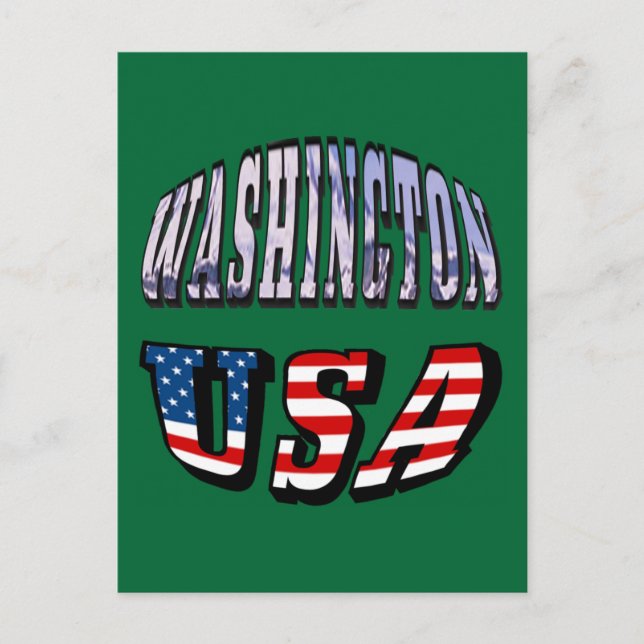 Postal Imagen del estado de Washington y texto de la band (Anverso)