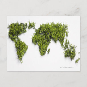 Postal imagen del mapa del mundo