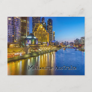 Postal Imagen del río nocturno de Australia en Melbourne