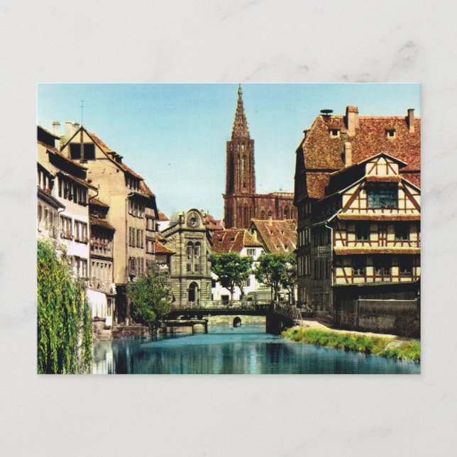 Postal Imagen del vintage, Strassbourg, catedral (Anverso)