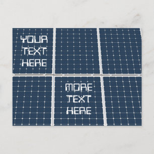 Postal Imagen divertida de un panel de energía solar