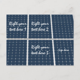 Postal Imagen divertida de un panel de energía solar