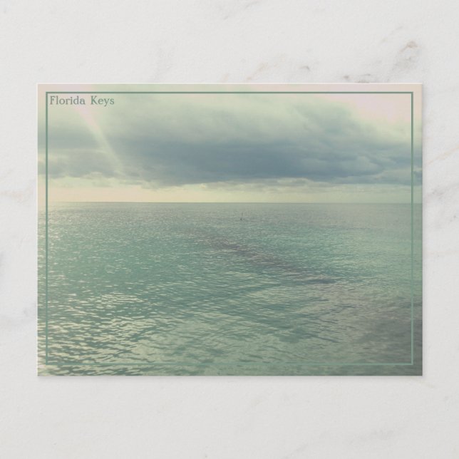 Postal Imagen editable Verde azulada de Ocean Vintage (Anverso)