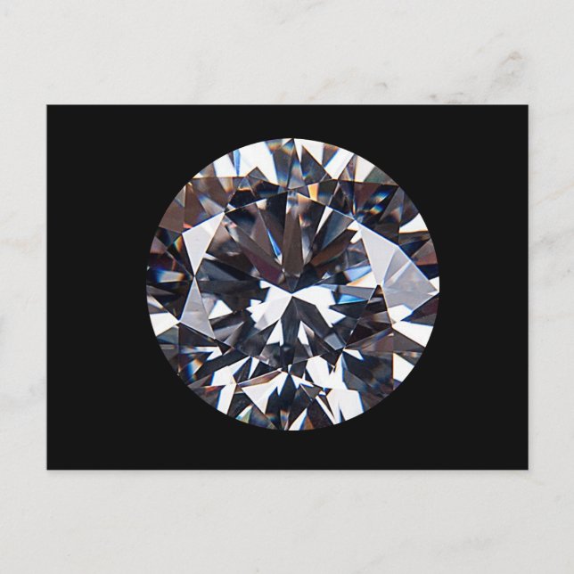 Postal Imagen Elegante de Diamante con facetas (Anverso)