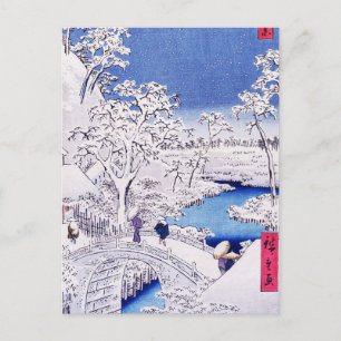 Postal Imagen en el puente de Utagawa Hiroshige