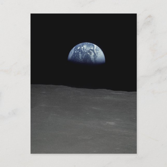 Postal Imagen famosa de Earthrise desde la luna (Anverso)