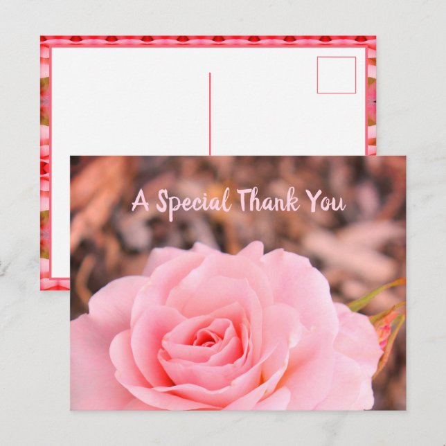 Postal Imagen floral Rosa (Anverso / Reverso)