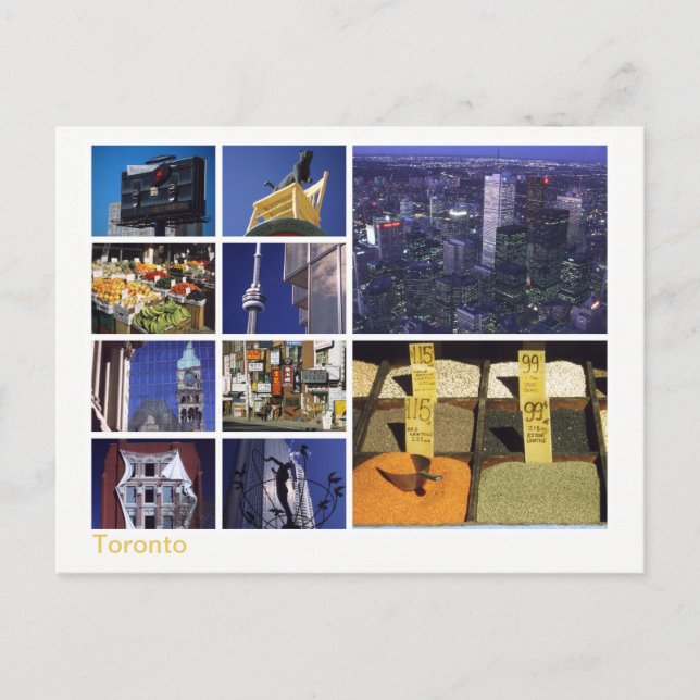 Postal Imagen múltiple de Toronto (Anverso)