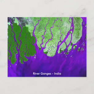 Postal Imagen satelital Delta del río Ganges - India
