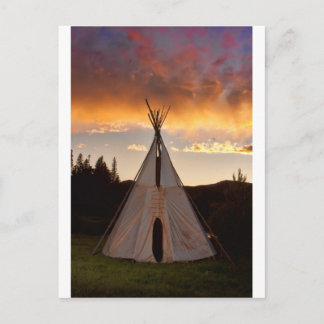Postal Imagen vertical de Indian Teepee Sunset