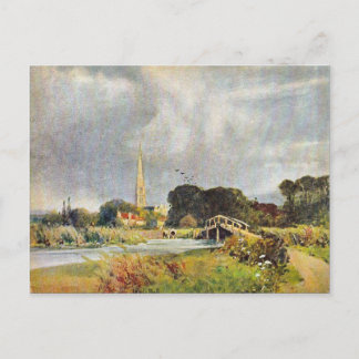 Postal Imagen vintage, Catedral y río Salisbury, 1905