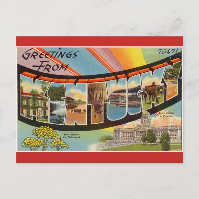 Postal Imagen Vintage, Kentucky. (Anverso)