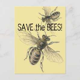 Postal Imágenes antiguas de abejas para salvar las abejas