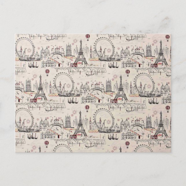 Postal Imágenes antiguas de Europa blanca y negra (Anverso)