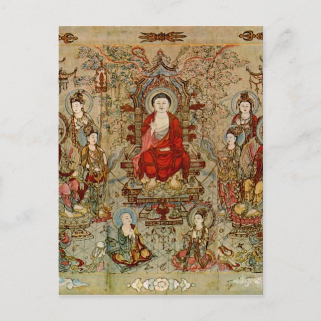 Postal Imágenes de Bellas Artes budistas chinos antiguas (Anverso)