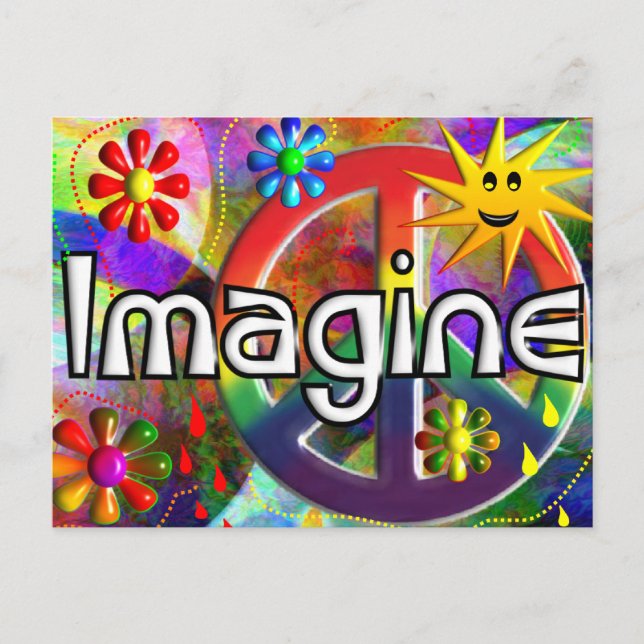 Postal "Imagine" Regalos de los 70 en la psicología (Anverso)