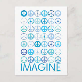 Postal IMAGINE - Señales de paz internacionales azules