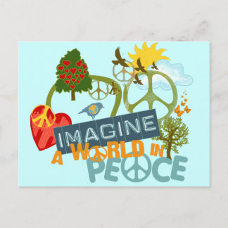 Postal Imaginen un mundo en paz