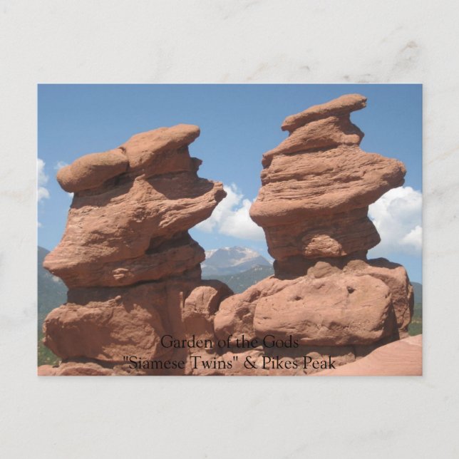 Postal IMG_4295, Jardín de los Dioses "Gemelos Siameses"  (Anverso)